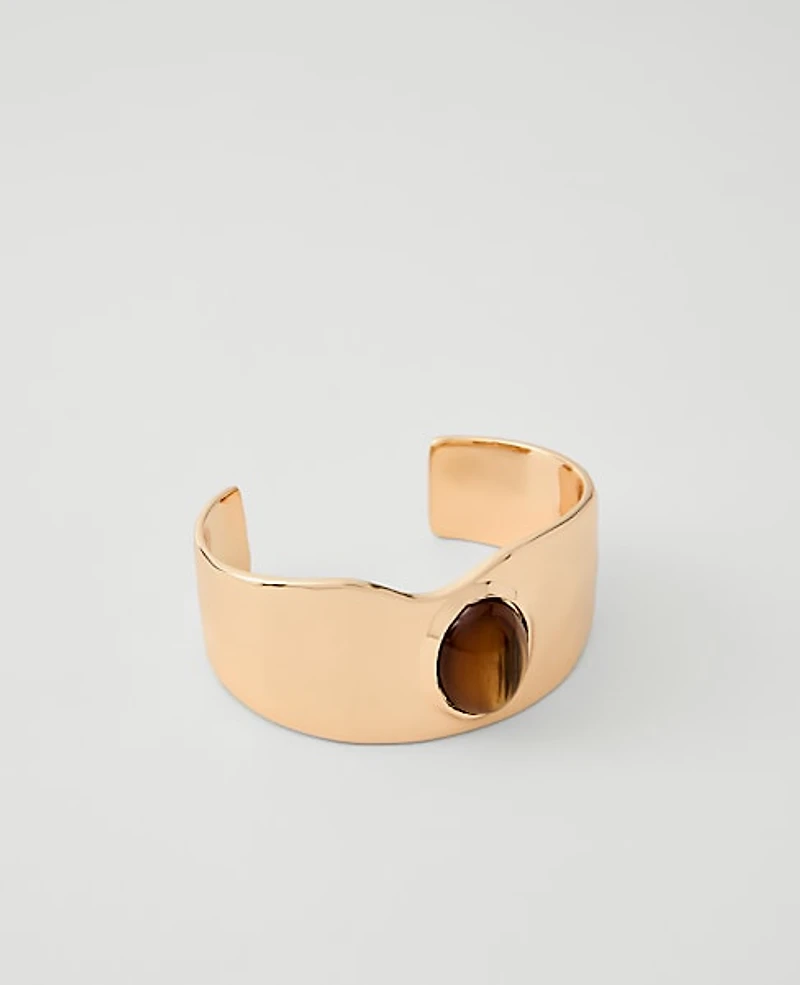 Ann Taylor Metal Stone Cuff Goldtone Women's