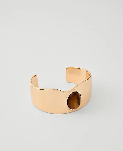 Ann Taylor Metal Stone Cuff Goldtone Women's