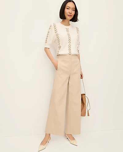 Ann Taylor The Petite Grace Straight Pant Size 6 Toasted Oat Women's