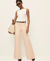 Ann Taylor The Modern Wide-Leg Pant Bi-Stretch Pale Sandalwood Women's