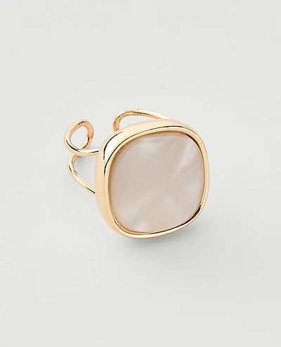 Ann Taylor Square Stone Ring Goldtone Women's
