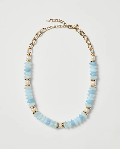 Ann Taylor Mixed Stone Necklace Sky Gazing Women's