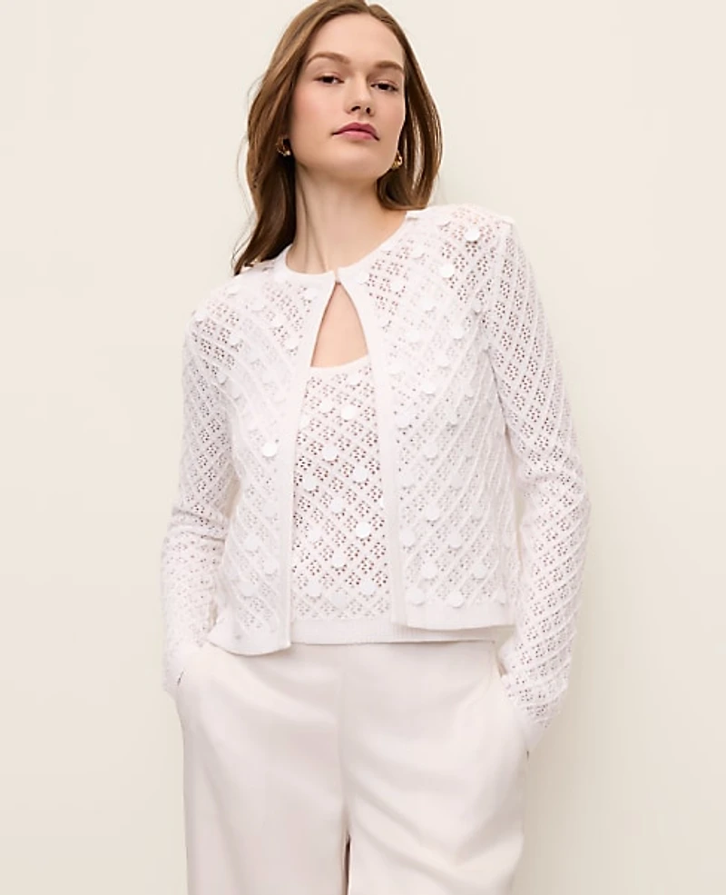 Ann Taylor Sequin Open Cardigan Women's
