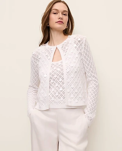 Ann Taylor Sequin Open Cardigan Women's