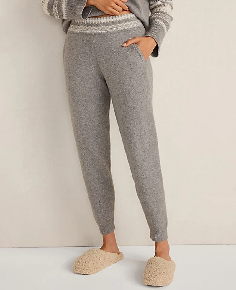 Ann Taylor Haven Well Within Organic Cotton Blend Nostalgic Fair Isle Joggers 003708 Women's