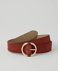 Ann Taylor Suede Round Buckle Belt Terra Toscana Women's