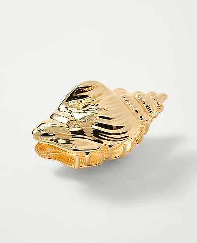 Ann Taylor Metal Conch Shell Hair Clip Goldtone Women's