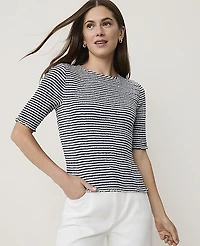 Ann Taylor Gingham Smocked Ruffle Trimmed Top Women's