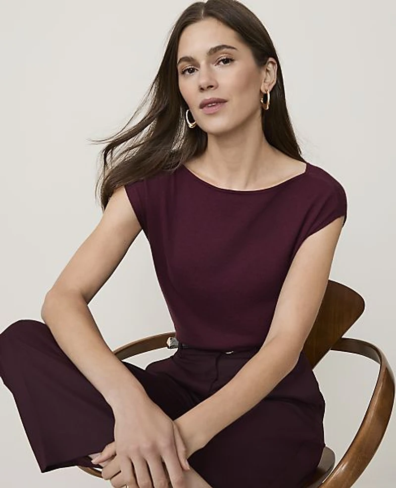 Ann Taylor Boatneck Sweater Shell Top Women's
