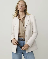 Ann Taylor The Patch Pocket Blazer Ivory Whisper Women's