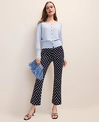 Ann Taylor The Tall Slim Kick Capri Polka Dot Night Sky Women's