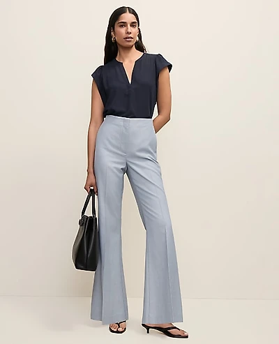 Ann Taylor The Petite Flare Trouser Soft Slate Blue Women's