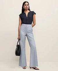 Ann Taylor The Petite Flare Trouser Soft Slate Blue Women's