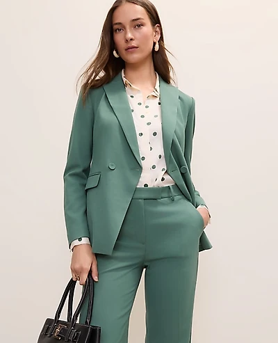 Ann Taylor The Petite Fitted Cutaway Blazer Shadowy Jade Women's