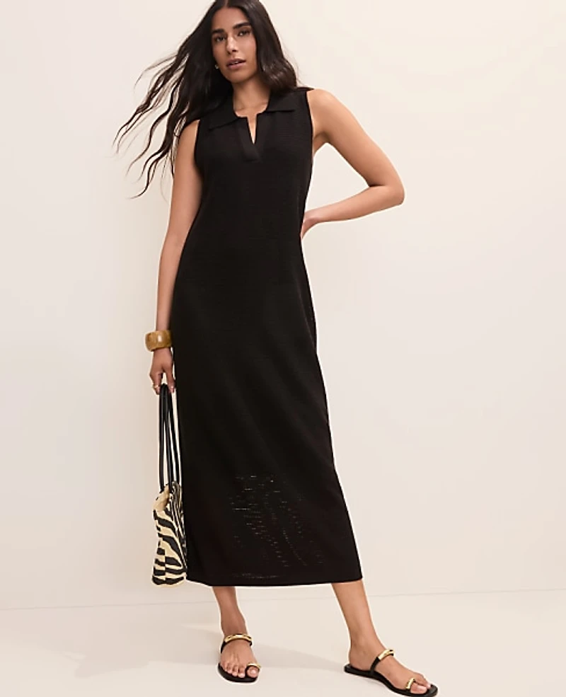 Ann Taylor Collared Halter Sweater Dress Women's