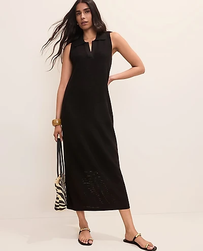 Ann Taylor Collared Halter Sweater Dress Women's