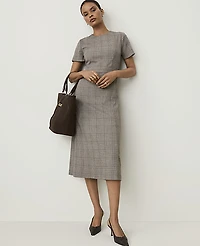 Ann Taylor The Flare Dress Plaid Multi Women's