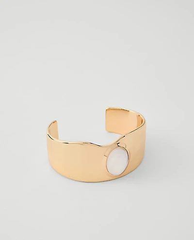 Ann Taylor Metal Stone Cuff Ivory Women's