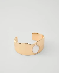 Ann Taylor Metal Stone Cuff Ivory Women's
