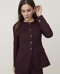 Ann Taylor The Curved Hem Jacket Classic Burgundy Women's