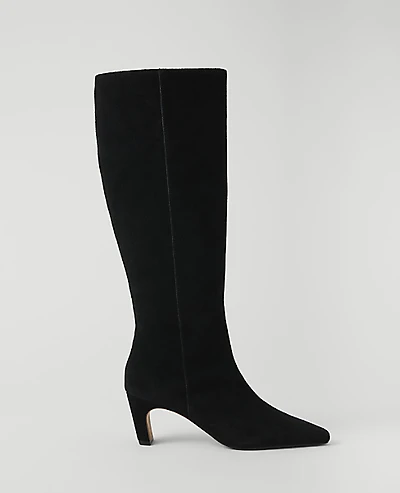 Ann Taylor Suede Skinny Heel Tall Boot Women's