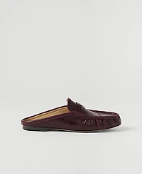 Ann Taylor Weekend Leather Loafer Slide Dark Burgundy Women's