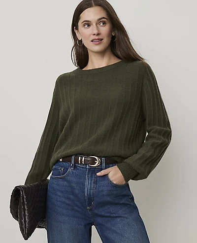 Ann Taylor Cashmere Pointelle Sweater Women's