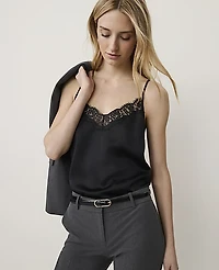 Ann Taylor Petite Lace Trim V-Neck Tank Top Women's