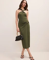 Ann Taylor Hardware Embellished Wrap Midi Skirt Winding Ivy Women's
