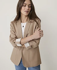 Ann Taylor Petite Weekend Roll Sleeve Blazer Women's