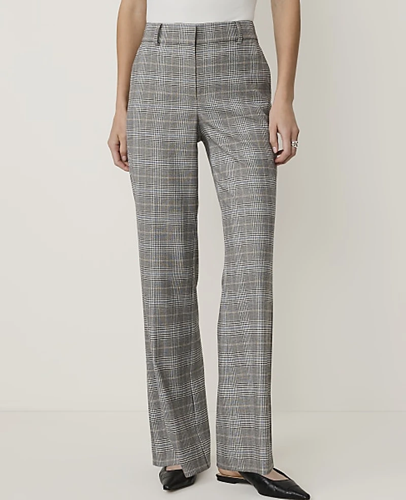 Ann Taylor The Jayne Trouser Plaid — Curvy Fit Blue Women's