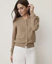 Ann Taylor Petite Pointelle Stitch Cardigan Women's