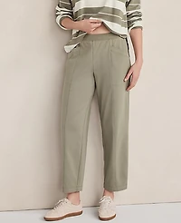 Ann Taylor Haven Well Within Organic Cotton Interlock Barrel Leg Pants Vetiver-Haven Women's