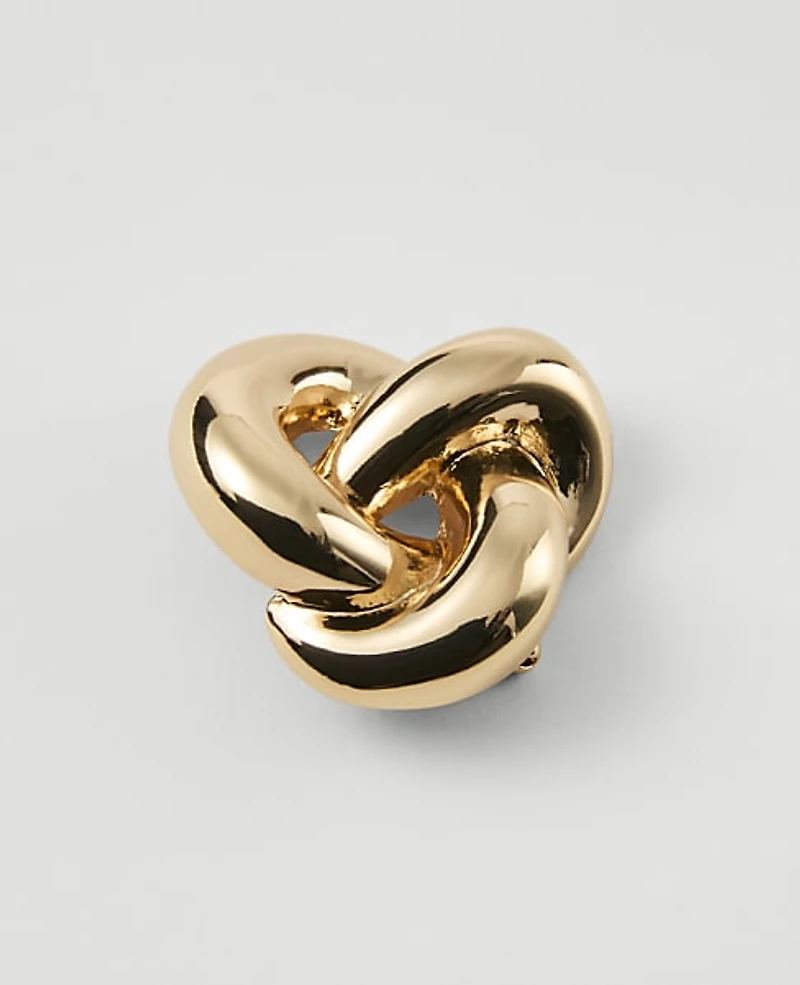Ann Taylor Metal Knotted Brooch Goldtone Women's