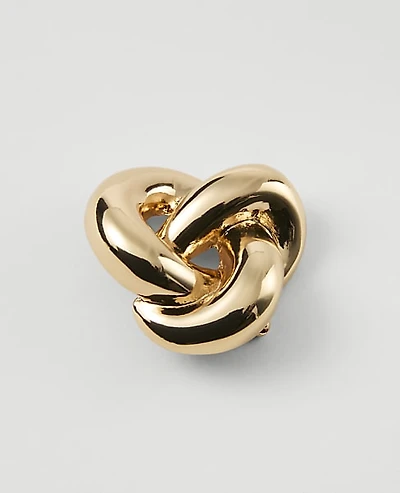 Ann Taylor Metal Knotted Brooch Goldtone Women's
