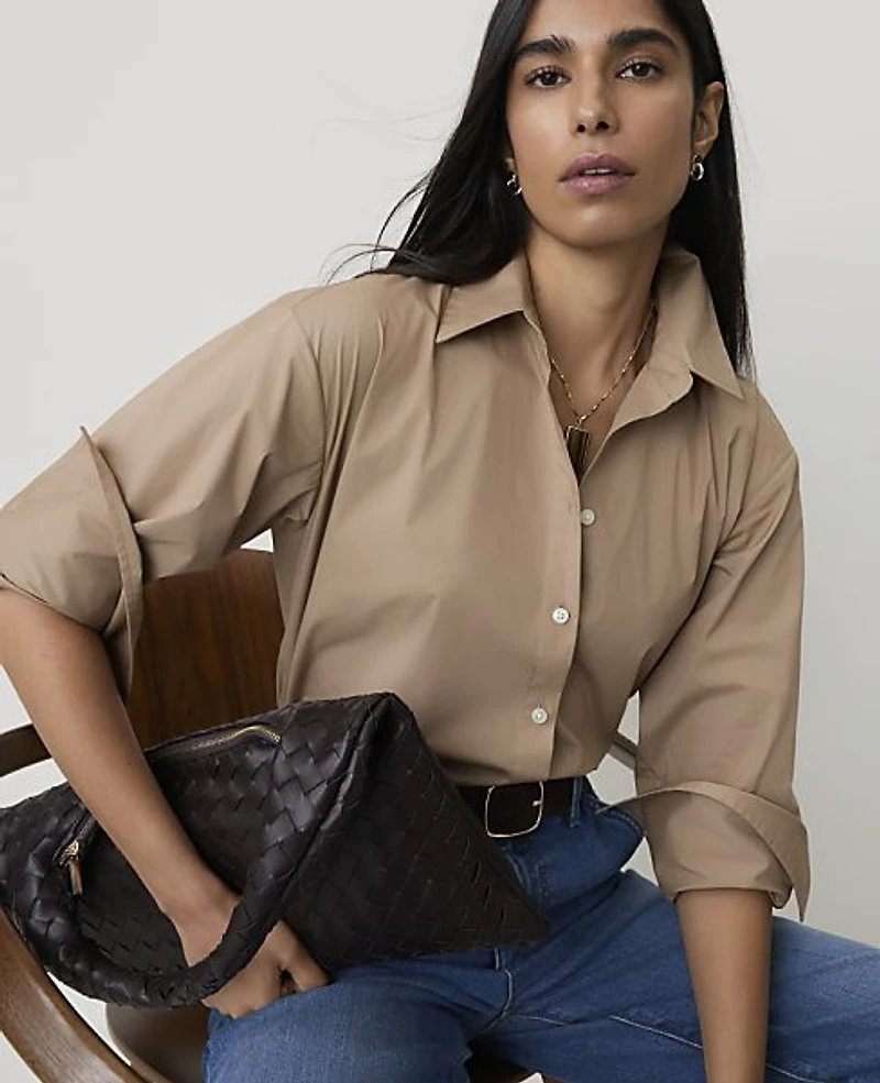 Ann Taylor Oversized Button Down Shirt Women's