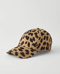 Ann Taylor Weekend Animal Print Baseball Cap Brown Multi Women's
