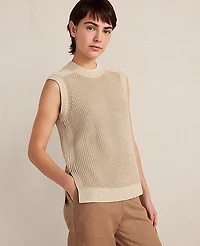 Ann Taylor Haven Well Within Garment-Dyed Cotton Shaker Sleeveless Sweater Willow Branch Women's