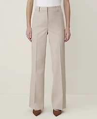 Ann Taylor The Petite Flare Trouser Windowpane — Curvy Fit Tan White Women's
