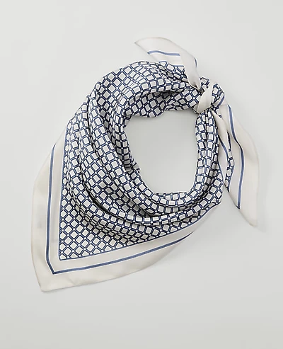 Ann Taylor Geo Silk Scarf Ocean Oasis Women's