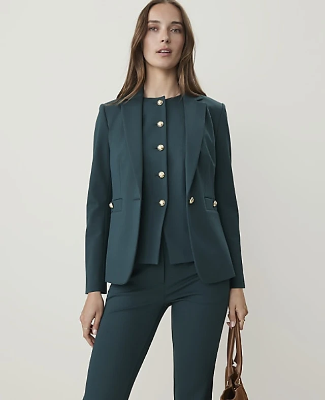 Ann Taylor The Petite Single Button Blazer Ponte Women's
