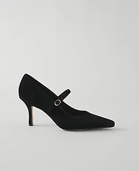 Ann Taylor Suede Mary Jane Pump Black Women's