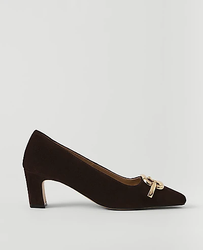 Ann Taylor Suede Buckle Pump Women's