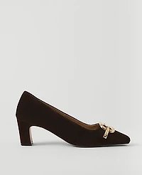 Ann Taylor Suede Buckle Pump Women's