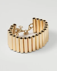 Ann Taylor Metal Tube Bracelet Goldtone Women's