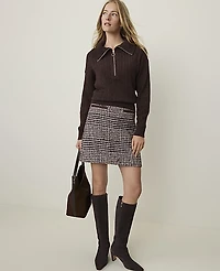Ann Taylor Weekend Tweed A-Line Skirt Multi Combo Women's