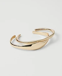 Ann Taylor Metal Cuff Bracelet Set Goldtone Women's