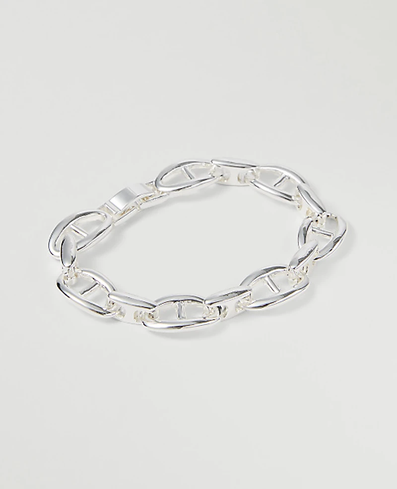 Ann Taylor Chain Link Bracelet Silvertone Women's