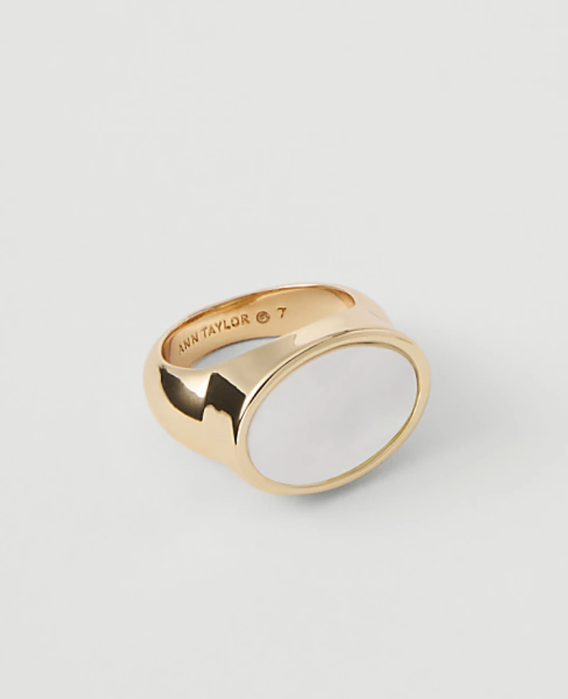 Ann Taylor Oval Stone Ring Goldtone Women's