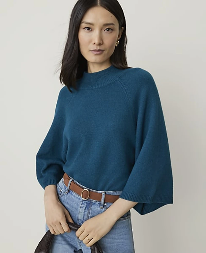Ann Taylor Wide Sleeve Mock Neck Sweater Women's